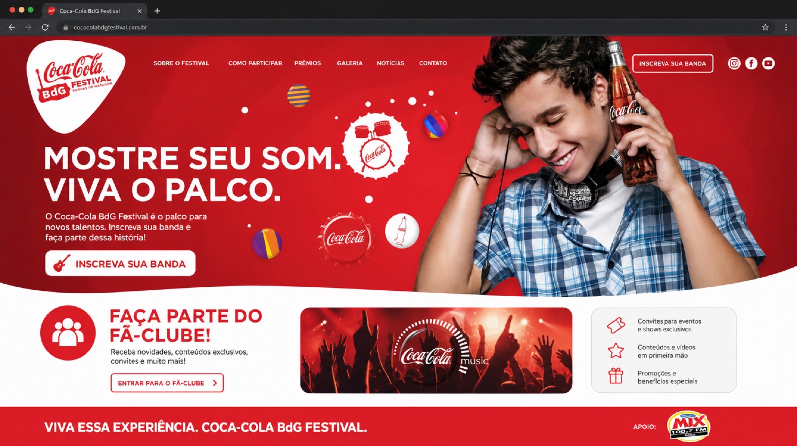 Website Coca-Cola BdG Festival